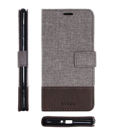 MUXMA PU Leather Canvas Splicing Wallet Stand Case for Sony Xperia XZ2 Premium