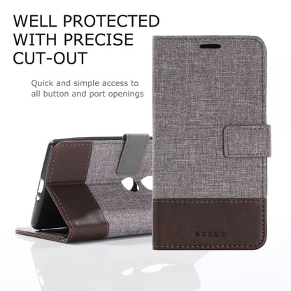MUXMA PU Leather Canvas Splicing Wallet Stand Case for Sony Xperia XZ2 Premium