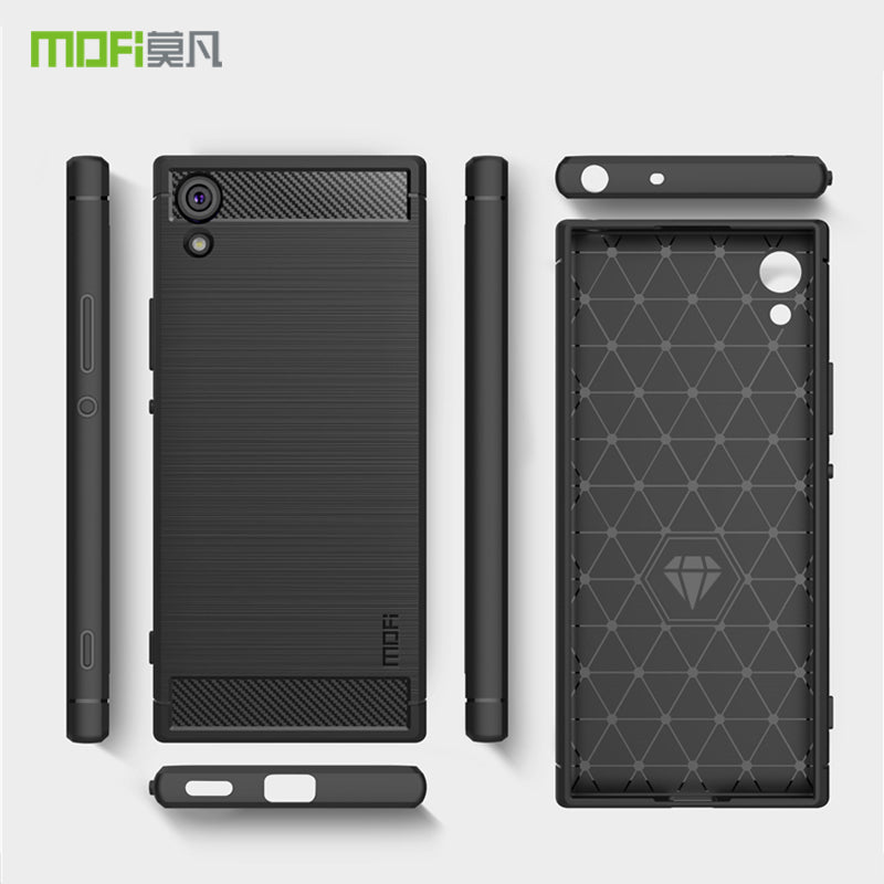 MOFI Carbon Fiber Texture Brushed TPU Protection Mobile Phone Case for Sony Xperia XA1 Ultra