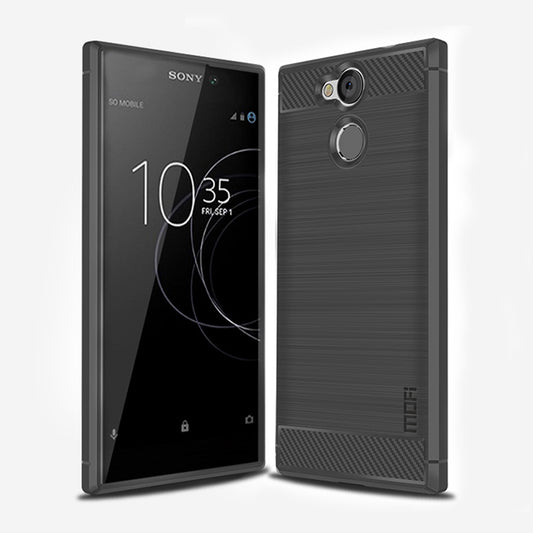 MOFI Carbon Fiber Texture Brushed TPU Mobile Phone Case for Sony Xperia L2
