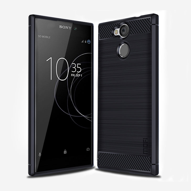 MOFI Carbon Fiber Texture Brushed TPU Mobile Phone Case for Sony Xperia L2