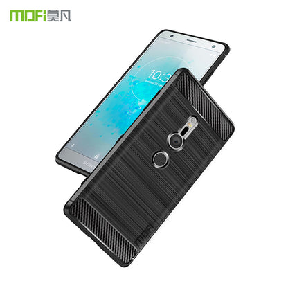 MOFI Carbon Fiber Texture Brushed TPU Protection Mobile Phone Case for Sony Xperia XZ2