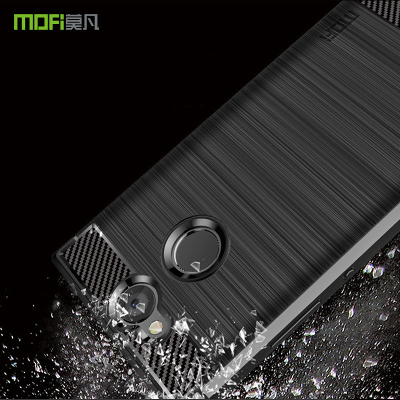 MOFI Carbon Fiber Texture Brushed TPU Cell Phone Case for Sony Xperia XA2