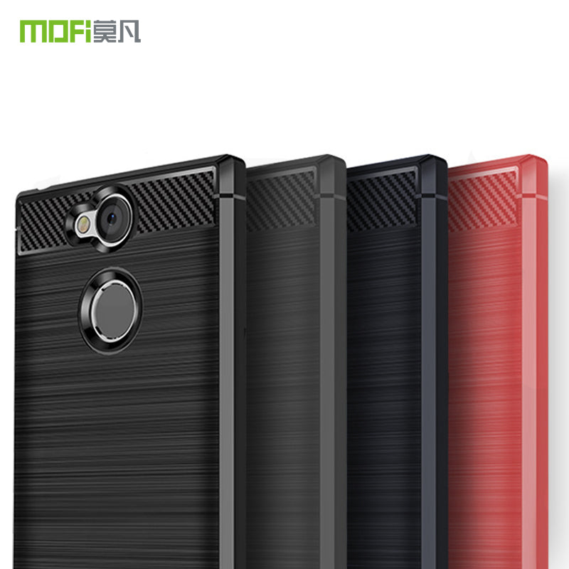MOFI Carbon Fiber Texture Brushed TPU Cell Phone Case for Sony Xperia XA2