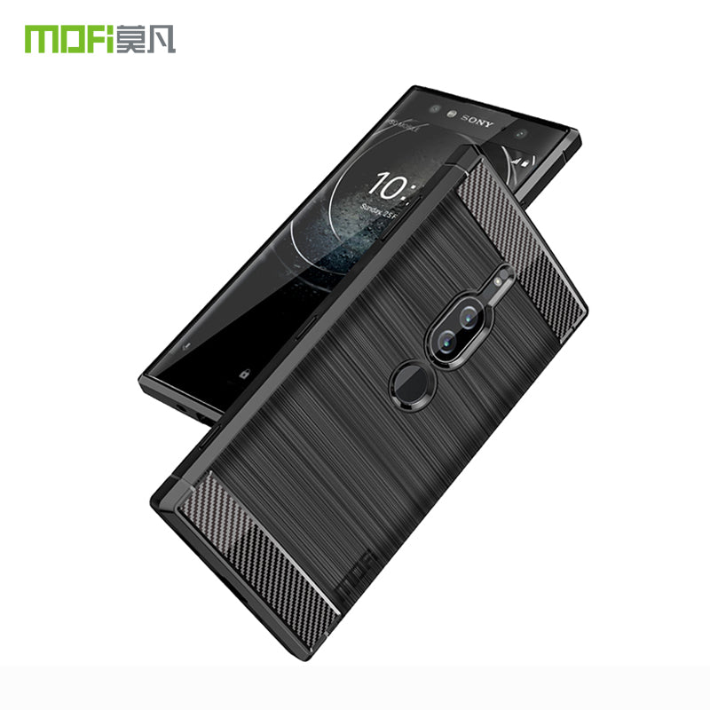 MOFI Carbon Fiber Texture Brushed Soft TPU Mobile Case for Sony Xperia XZ2 Premium