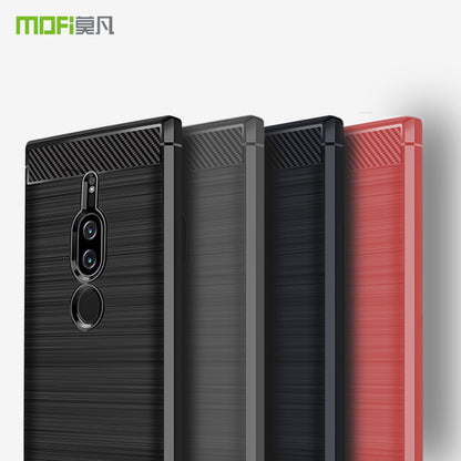 MOFI Carbon Fiber Texture Brushed Soft TPU Mobile Case for Sony Xperia XZ2 Premium