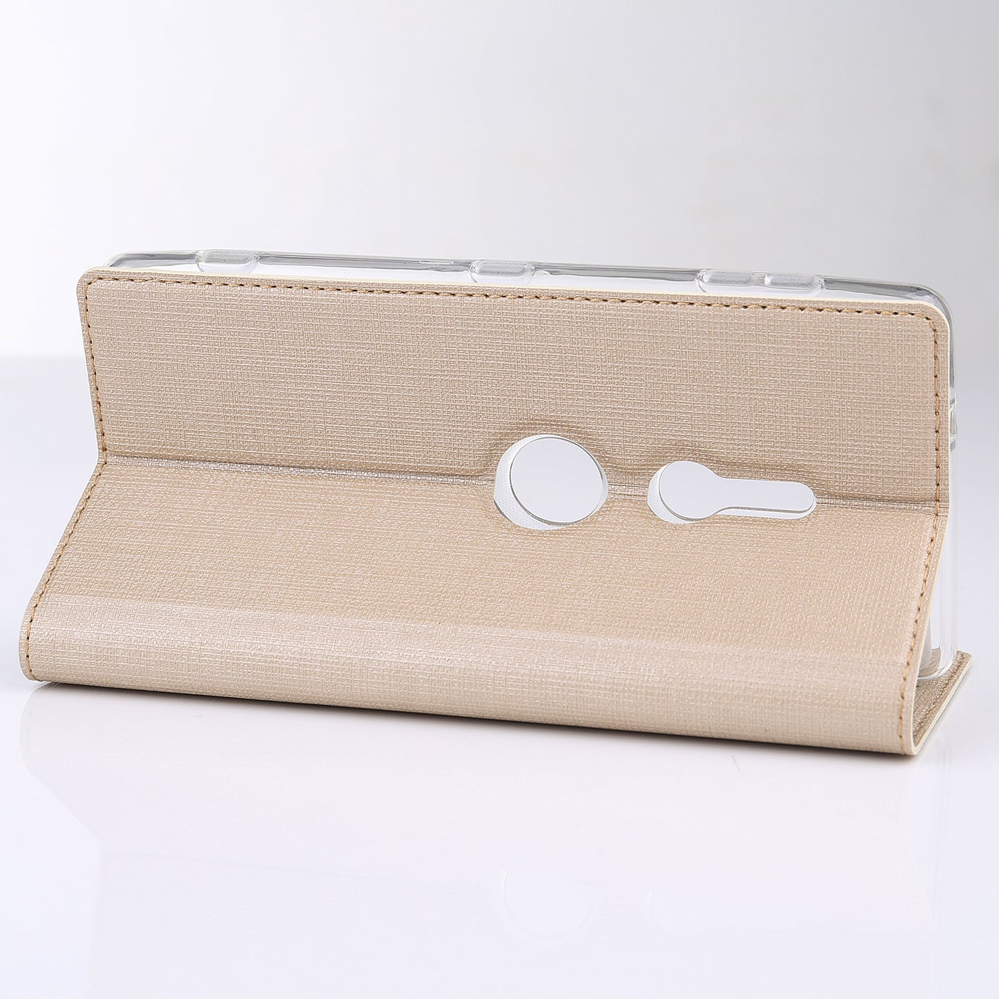 VILI DMX Cross Texture Card Holder Leather Casing with Stand for Sony Xperia XZ3
