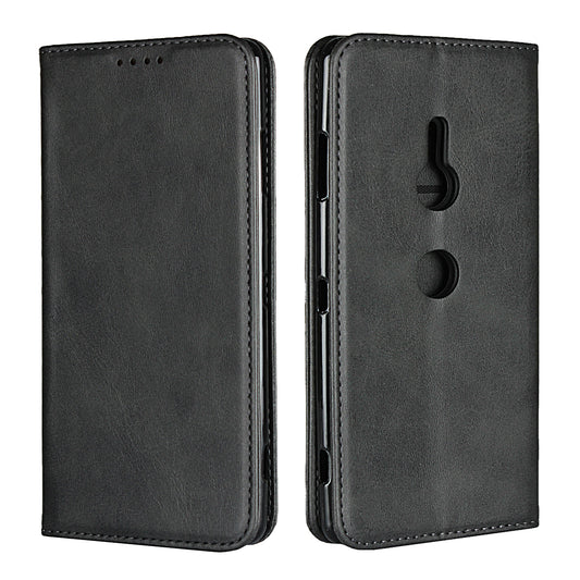 Auto-absorbed Leather Wallet Case with Stand for Sony Xperia XZ3