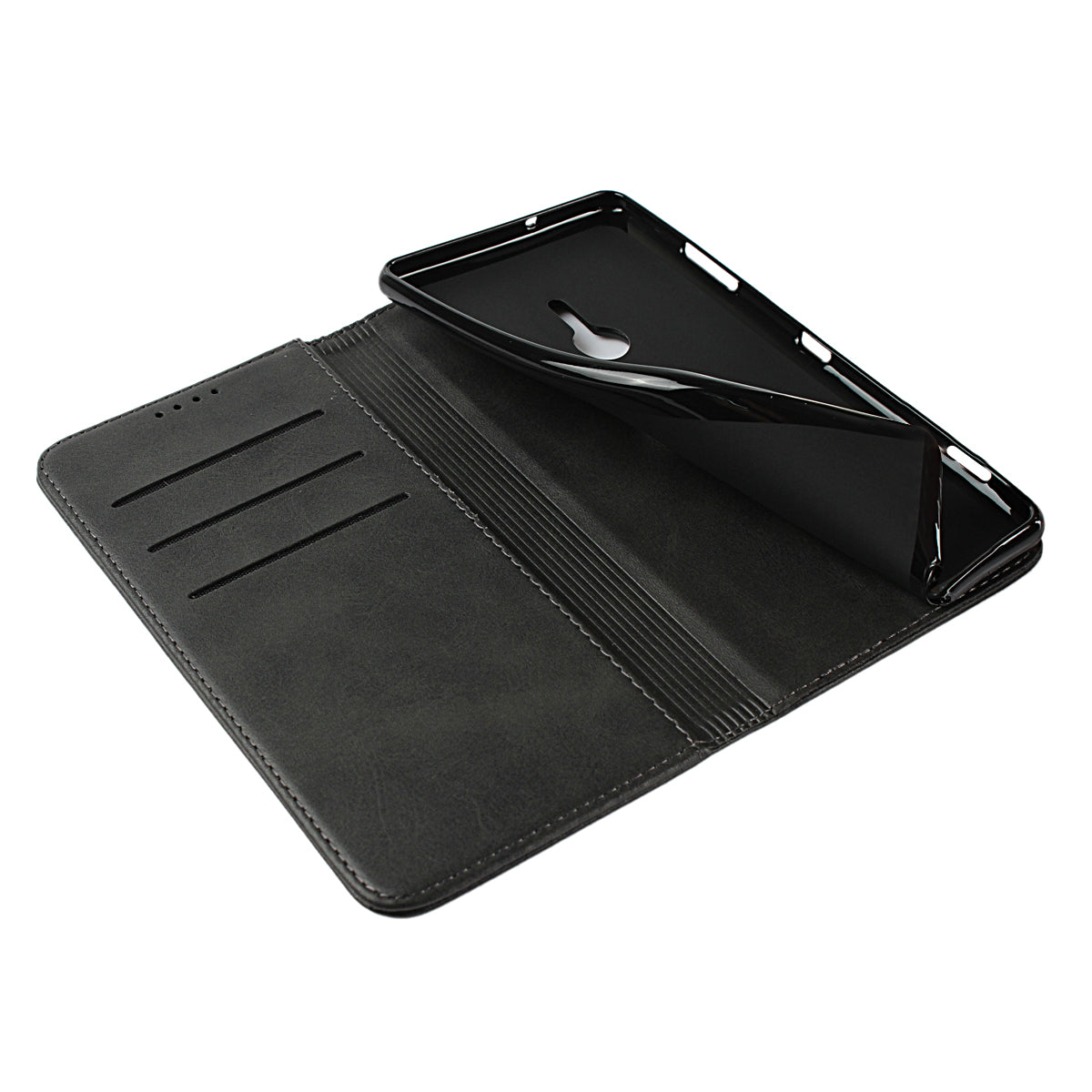 Auto-absorbed Leather Wallet Case with Stand for Sony Xperia XZ3