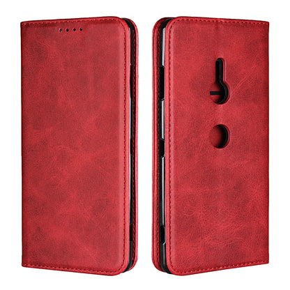 Auto-absorbed Leather Wallet Case with Stand for Sony Xperia XZ3