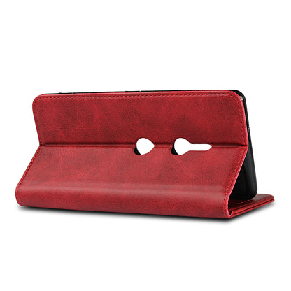 Auto-absorbed Leather Wallet Case with Stand for Sony Xperia XZ3