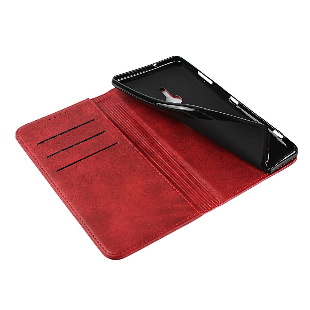 Auto-absorbed Leather Wallet Case with Stand for Sony Xperia XZ3