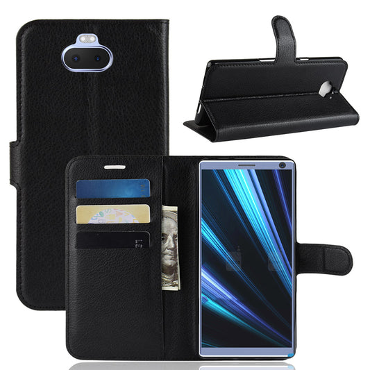 Litchi Skin PU Leather Magnetic Wallet Stand Case for Sony Xperia 10