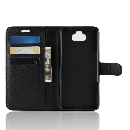 Litchi Skin PU Leather Magnetic Wallet Stand Case for Sony Xperia 10