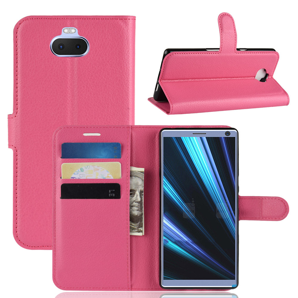 Litchi Skin PU Leather Magnetic Wallet Stand Case for Sony Xperia 10