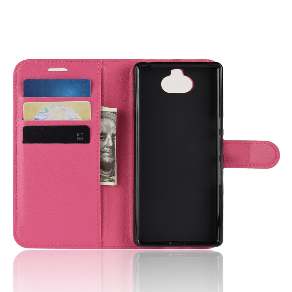 Litchi Skin PU Leather Magnetic Wallet Stand Case for Sony Xperia 10
