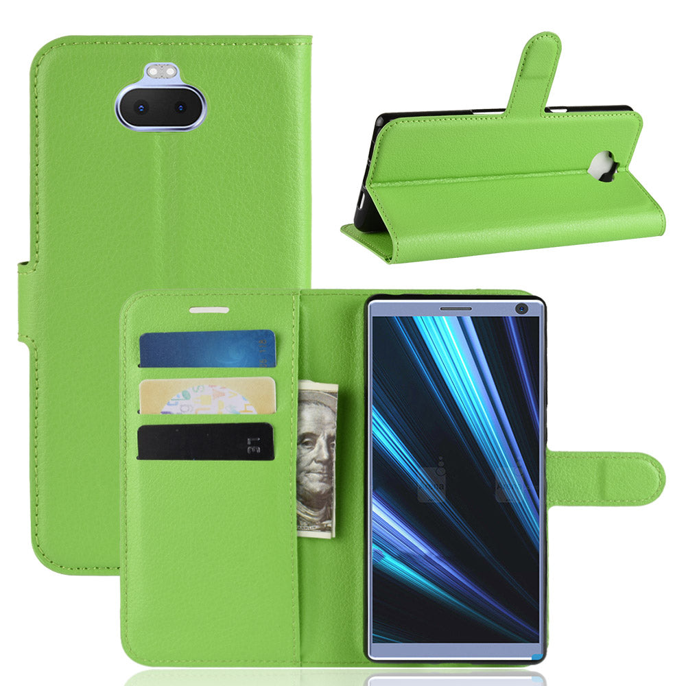Litchi Skin PU Leather Magnetic Wallet Stand Case for Sony Xperia 10