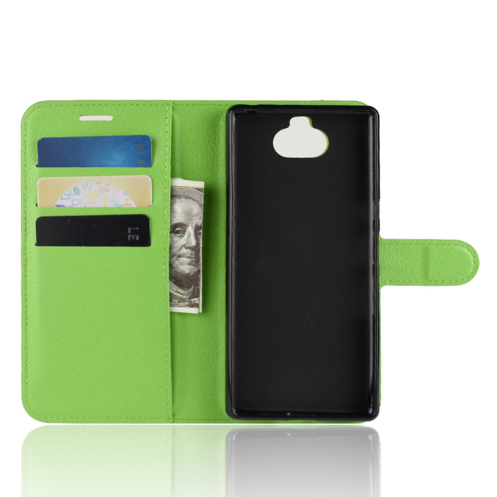 Litchi Skin PU Leather Magnetic Wallet Stand Case for Sony Xperia 10