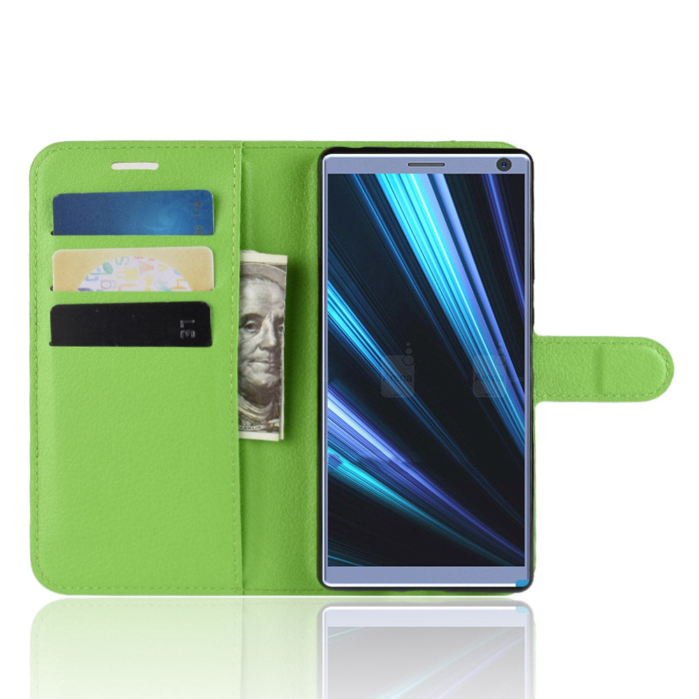 Litchi Skin PU Leather Magnetic Wallet Stand Case for Sony Xperia 10