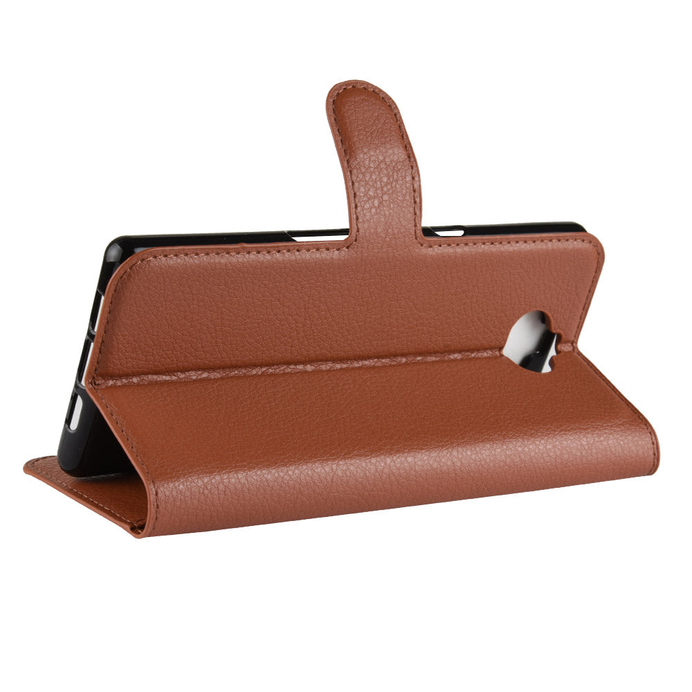 Litchi Skin PU Leather Magnetic Wallet Stand Case for Sony Xperia 10