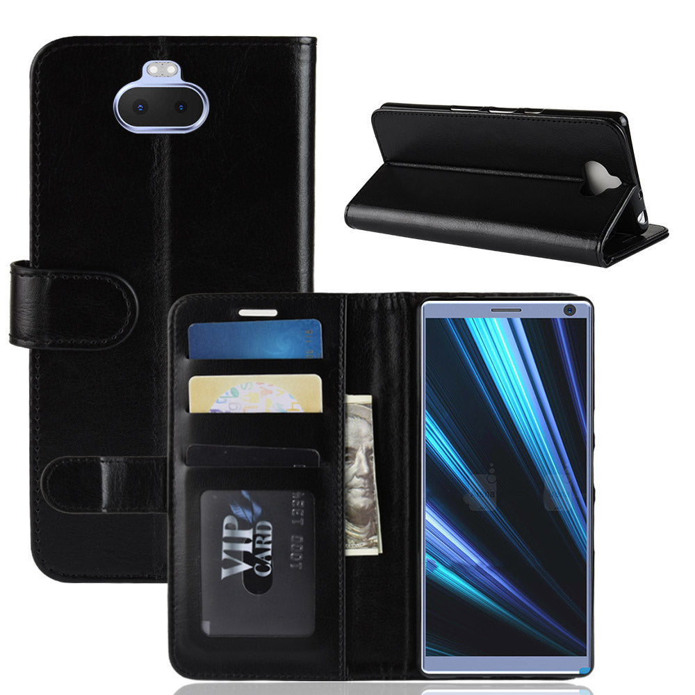 Crazy Horse Magnetic Stand Wallet Leather Mobile Phone Case for Sony Xperia 10