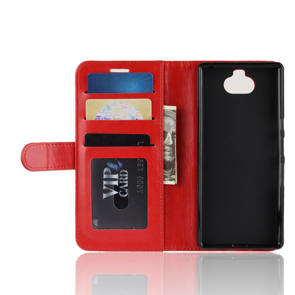 Crazy Horse Magnetic Stand Wallet Leather Mobile Phone Case for Sony Xperia 10