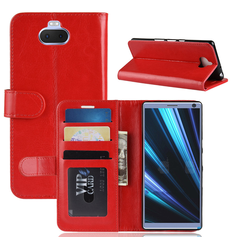 Crazy Horse Magnetic Stand Wallet Leather Mobile Phone Case for Sony Xperia 10