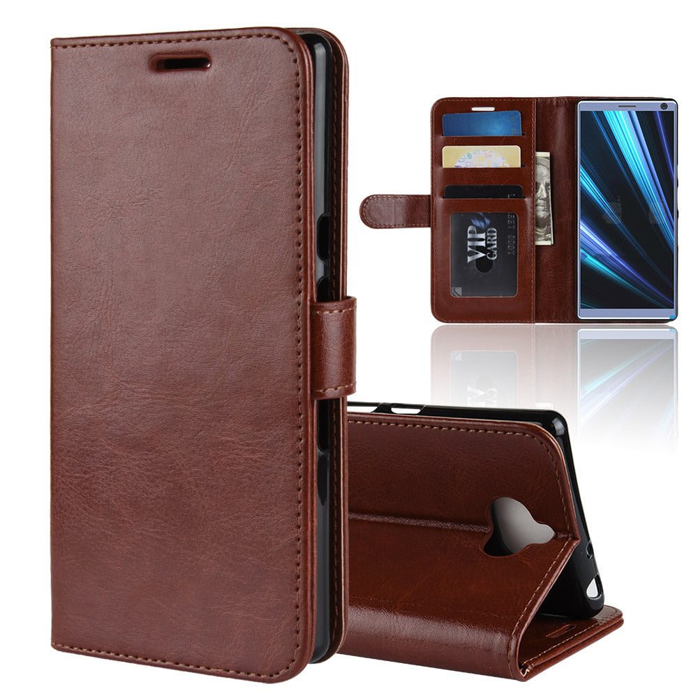 Crazy Horse Magnetic Stand Wallet Leather Mobile Phone Case for Sony Xperia 10