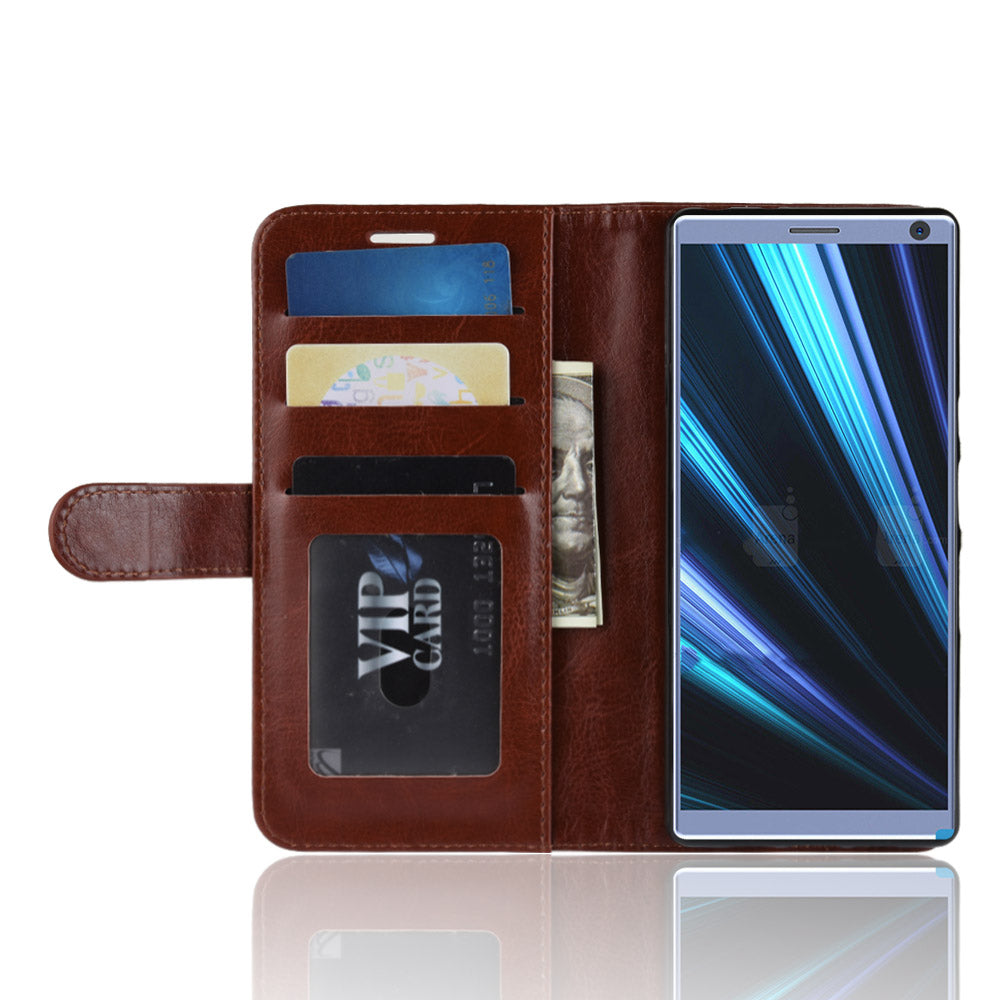Crazy Horse Magnetic Stand Wallet Leather Mobile Phone Case for Sony Xperia 10