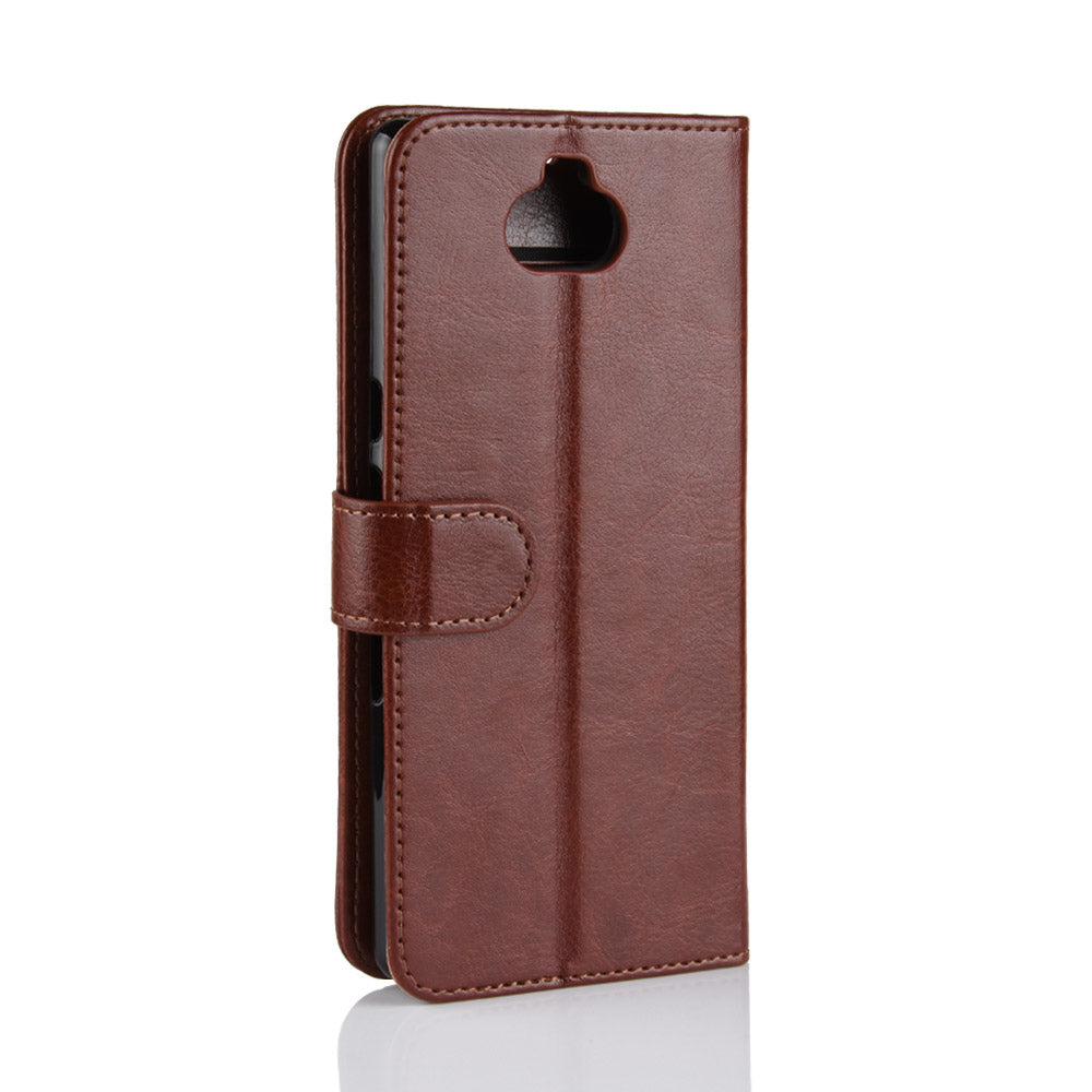Crazy Horse Magnetic Stand Wallet Leather Mobile Phone Case for Sony Xperia 10