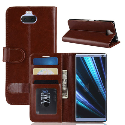 Crazy Horse Magnetic Stand Wallet Leather Mobile Phone Case for Sony Xperia 10