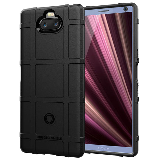 Anti-shock Square Grid Texture Soft TPU Case for Sony Xperia 10 Plus