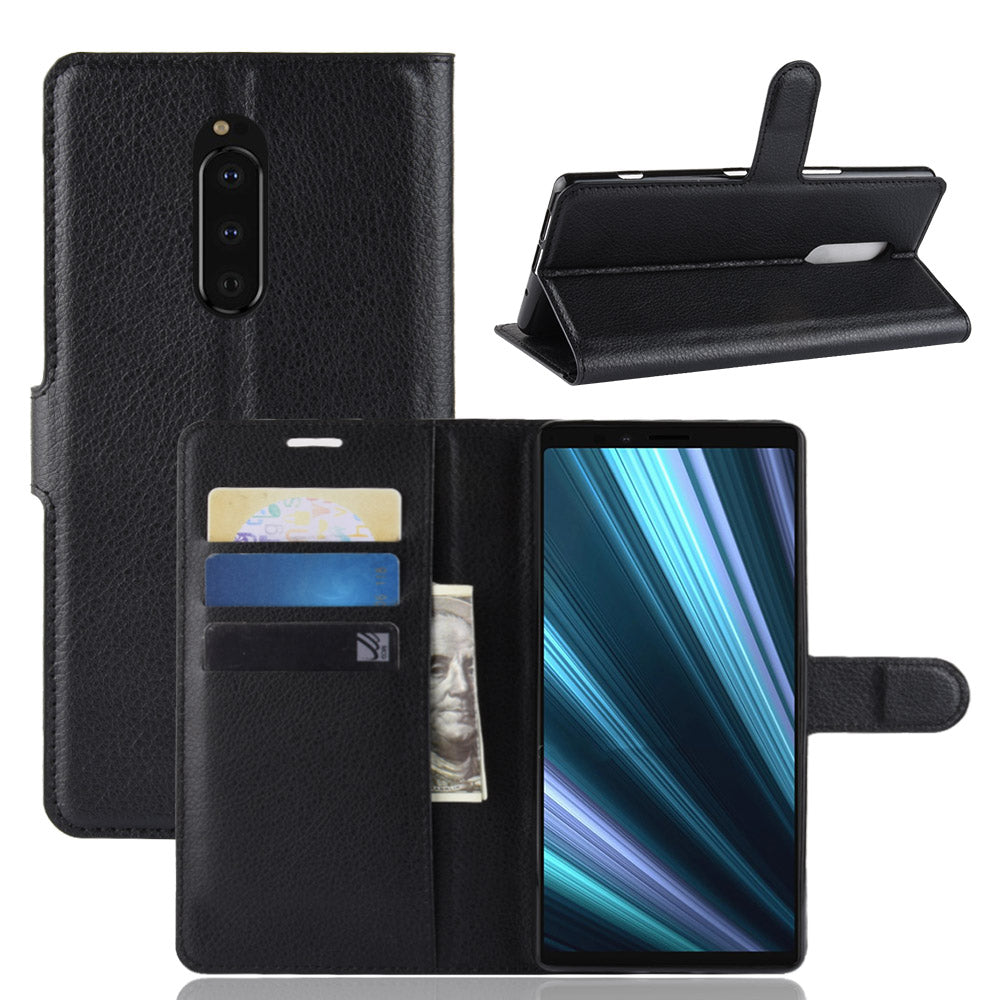 Litchi Skin PU Leather Magnetic Wallet Stand Case for Sony Xperia 1