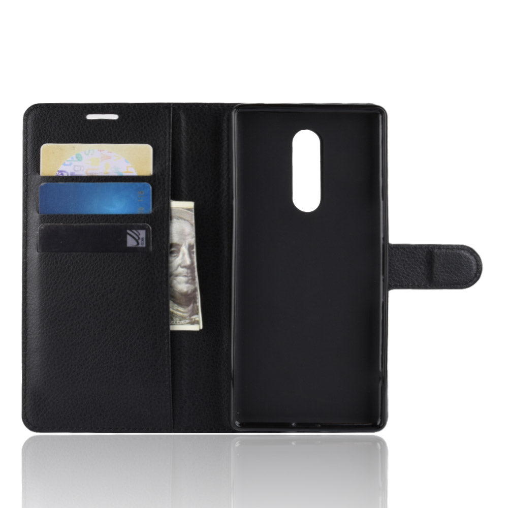 Litchi Skin PU Leather Magnetic Wallet Stand Case for Sony Xperia 1