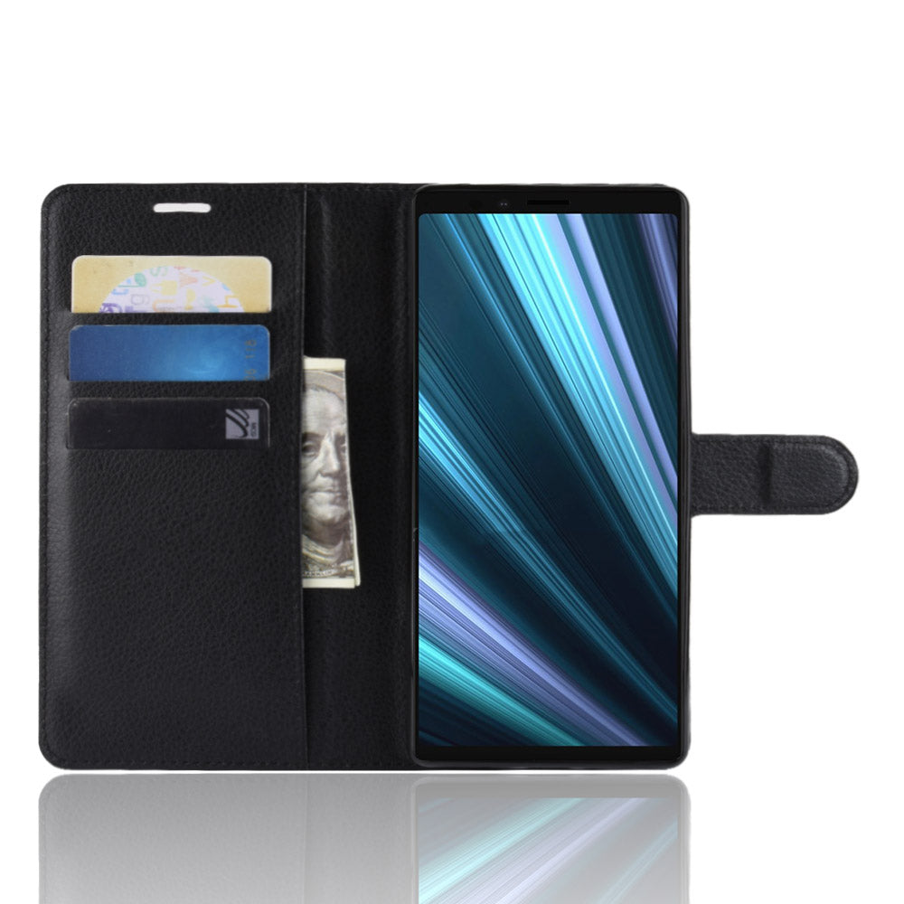 Litchi Skin PU Leather Magnetic Wallet Stand Case for Sony Xperia 1