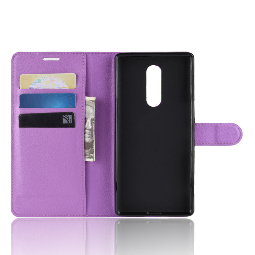 Litchi Skin PU Leather Magnetic Wallet Stand Case for Sony Xperia 1
