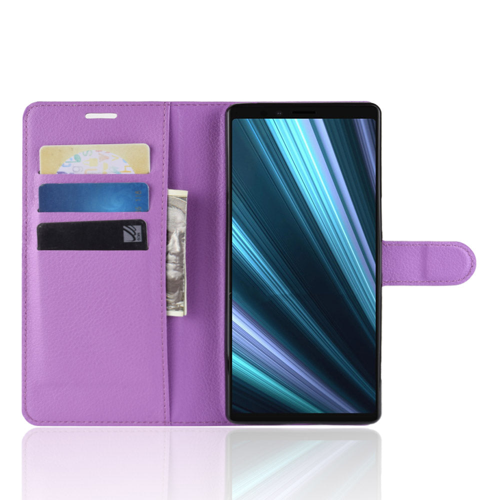 Litchi Skin PU Leather Magnetic Wallet Stand Case for Sony Xperia 1