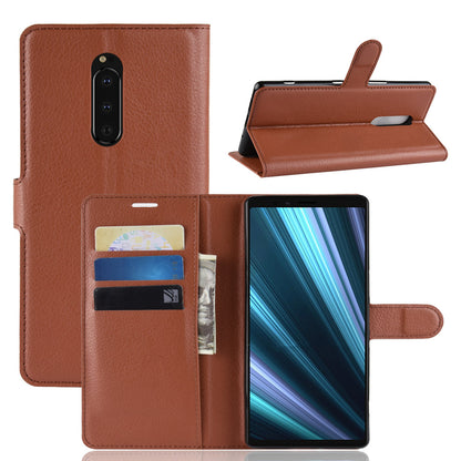 Litchi Skin PU Leather Magnetic Wallet Stand Case for Sony Xperia 1
