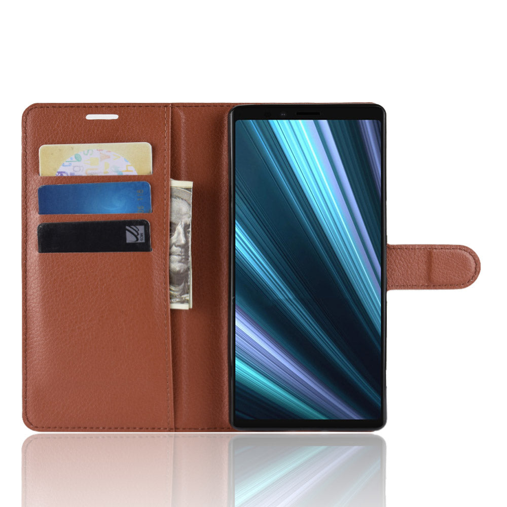 Litchi Skin PU Leather Magnetic Wallet Stand Case for Sony Xperia 1