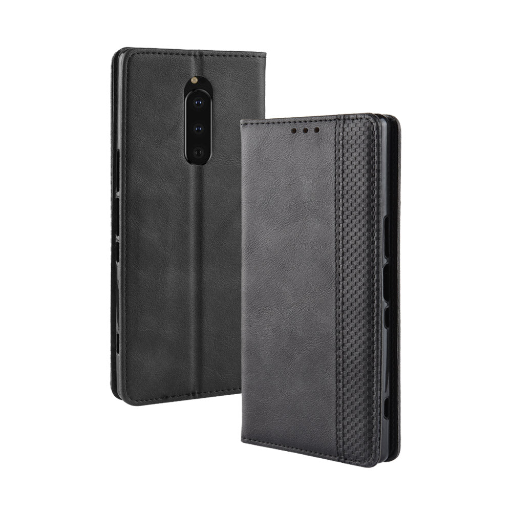 Vintage Style Leather Wallet Case for Sony Xperia 1