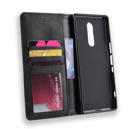 Vintage Style Leather Wallet Case for Sony Xperia 1