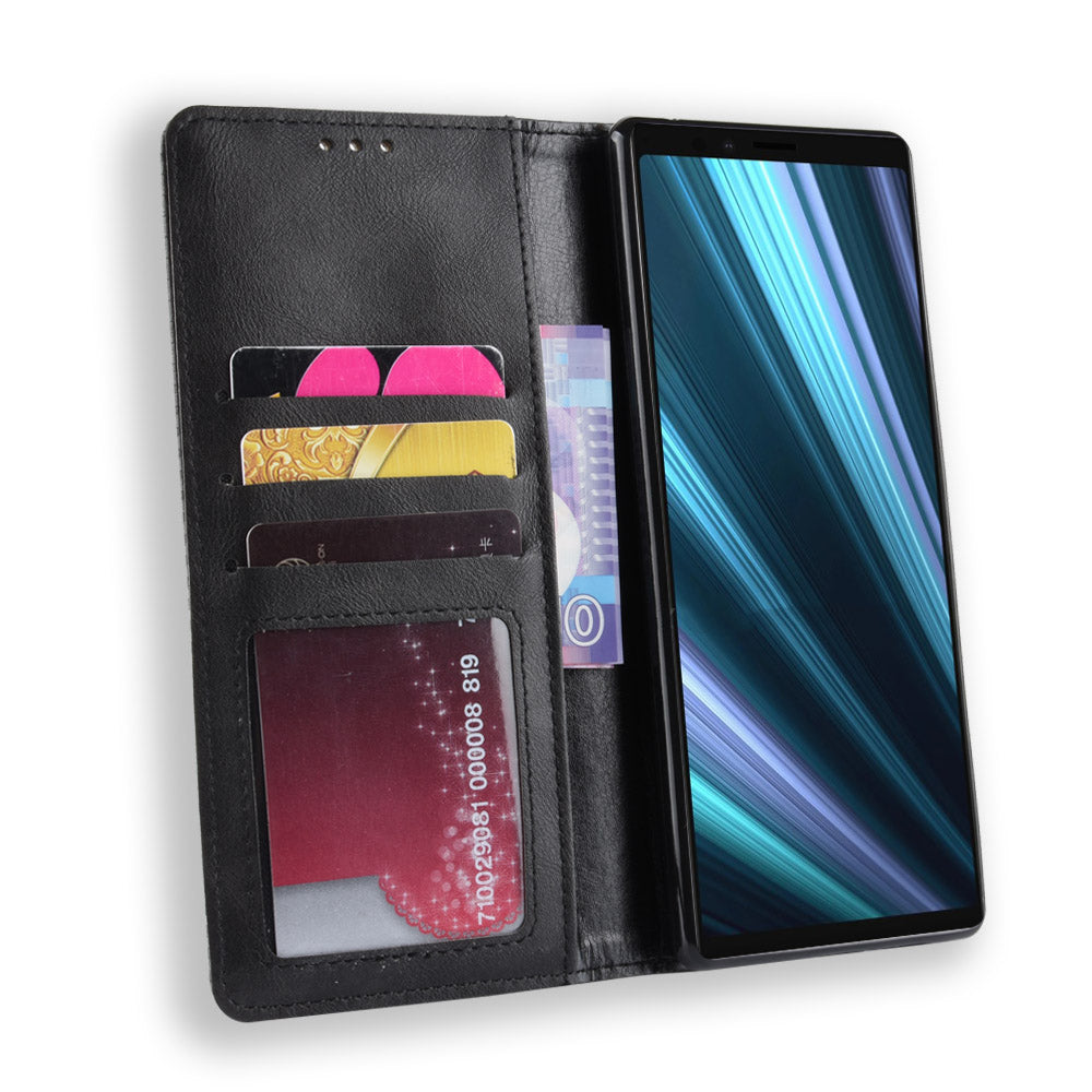 Vintage Style Leather Wallet Case for Sony Xperia 1