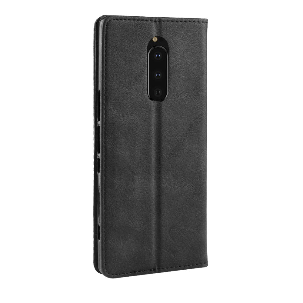 Vintage Style Leather Wallet Case for Sony Xperia 1