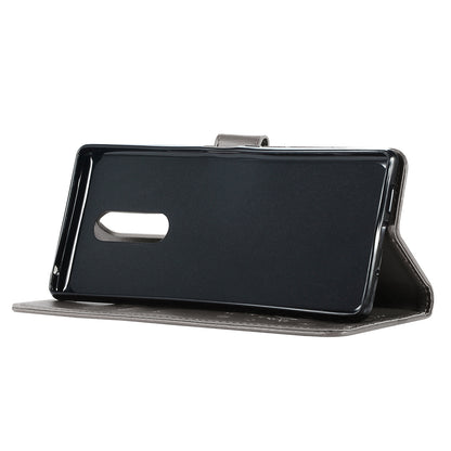 Imprint Butterfly Flower Leather Wallet Case for Sony Xperia 1