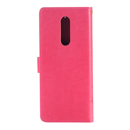 Imprint Butterfly Flower Leather Wallet Case for Sony Xperia 1