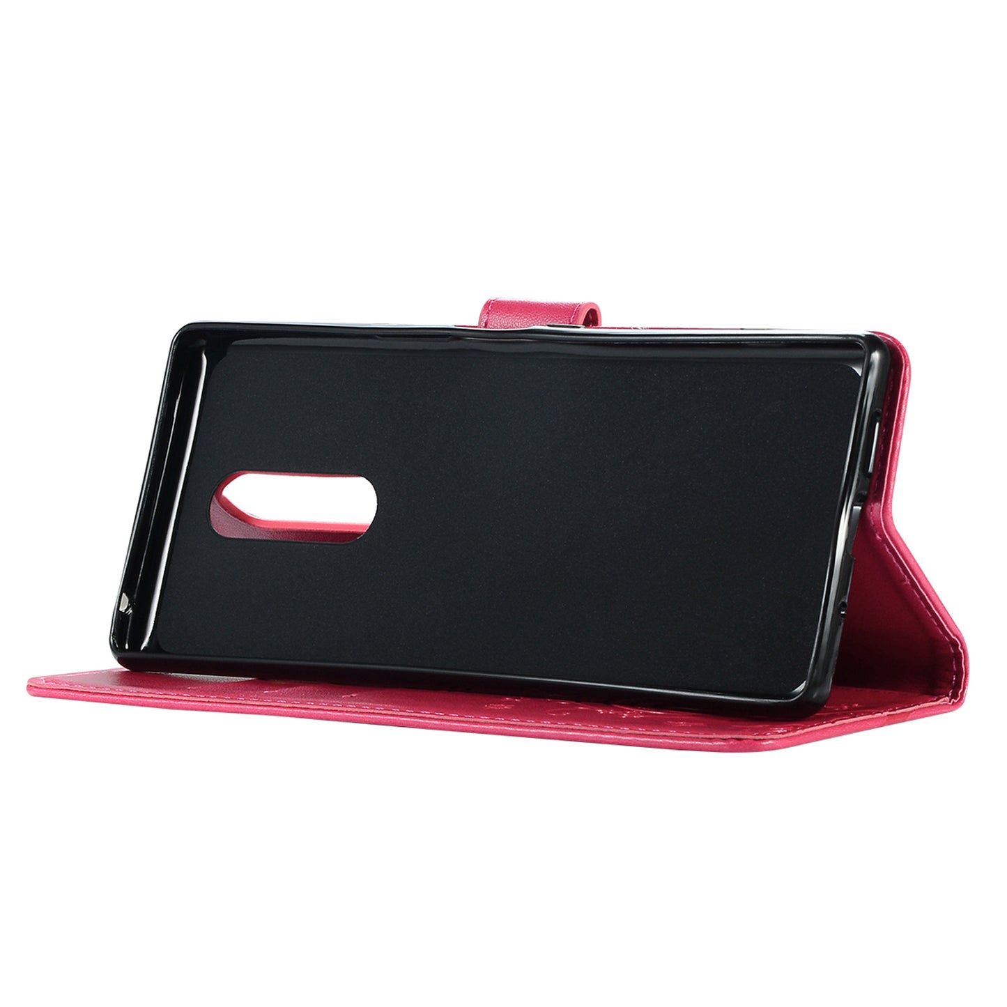 Imprint Butterfly Flower Leather Wallet Case for Sony Xperia 1