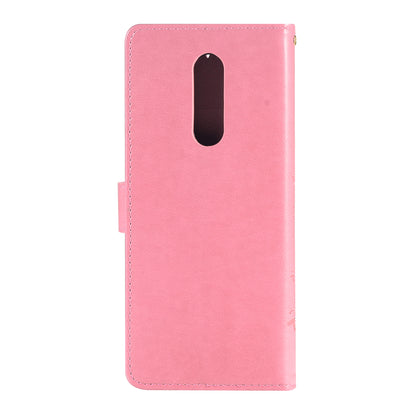 Imprint Butterfly Flower Leather Wallet Case for Sony Xperia 1