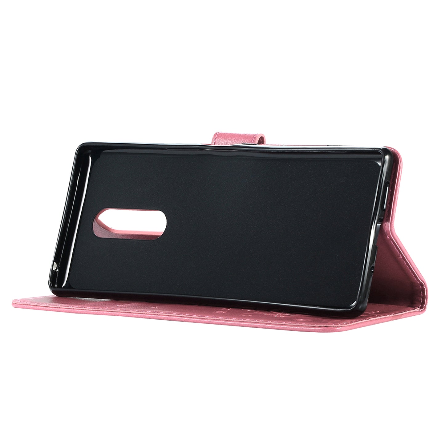 Imprint Butterfly Flower Leather Wallet Case for Sony Xperia 1