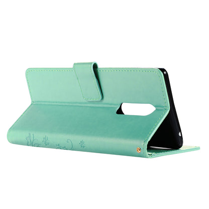 Imprint Butterfly Flower Leather Wallet Case for Sony Xperia 1