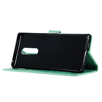 Imprint Butterfly Flower Leather Wallet Case for Sony Xperia 1